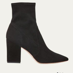 LOEFFLER RANDALL Isla Suede Chunky-Heel Boots, Black - Size 8